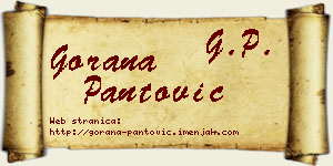 Gorana Pantović vizit kartica